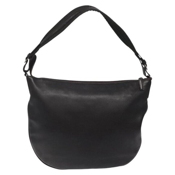GUCCI Shoulder Bag Leather Brown Silver